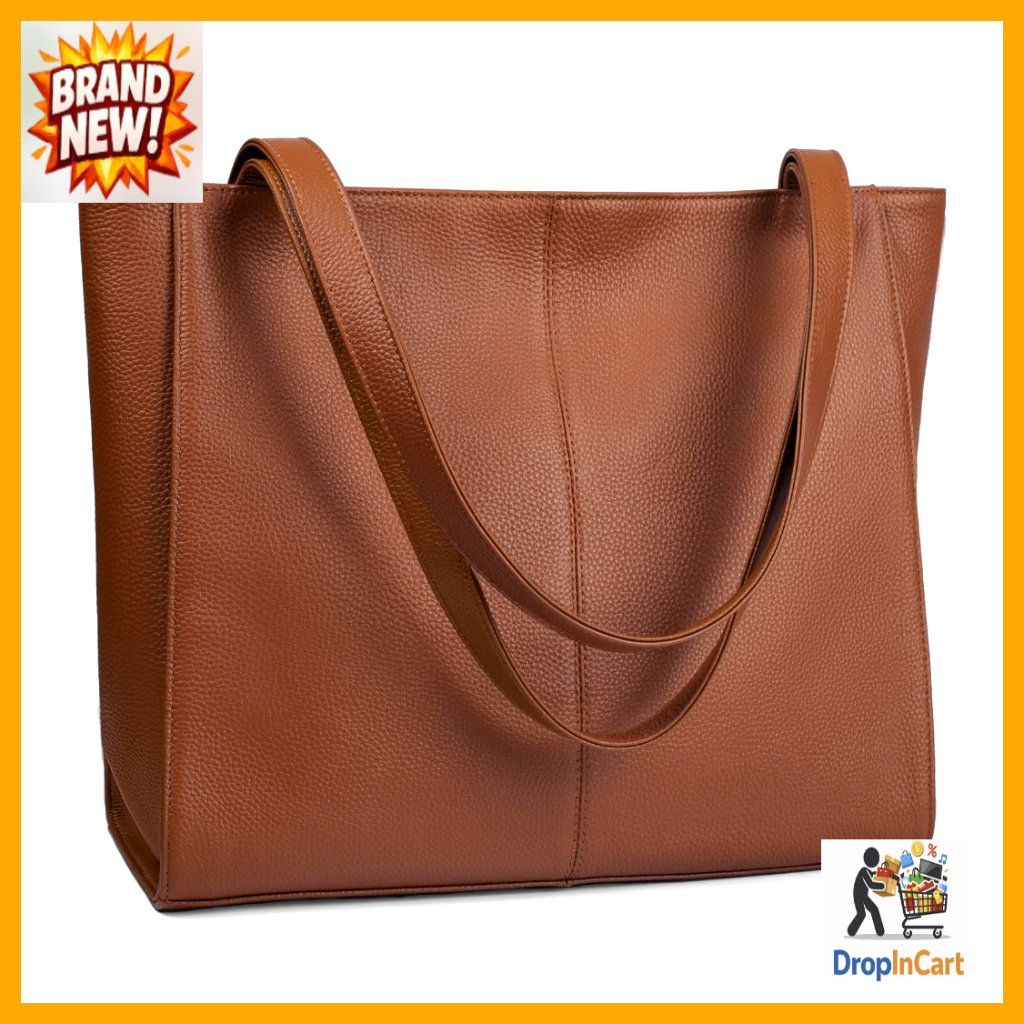 Genuine Leather Tote Bag Elegant Classic Work Satchel With Laptop Compartment